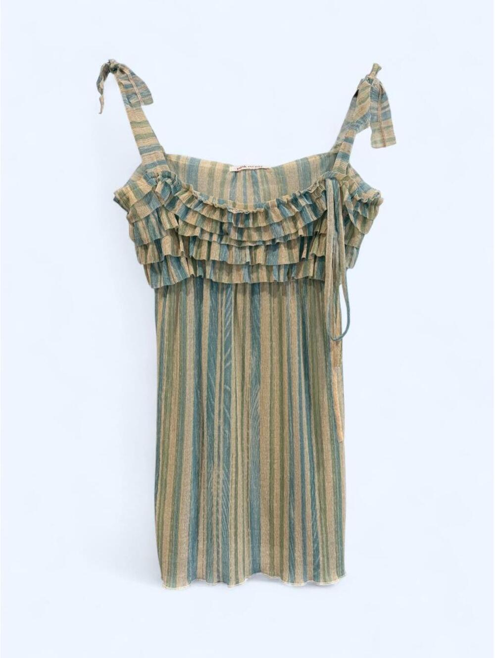 American Vintage Women's Green and Multi Blous